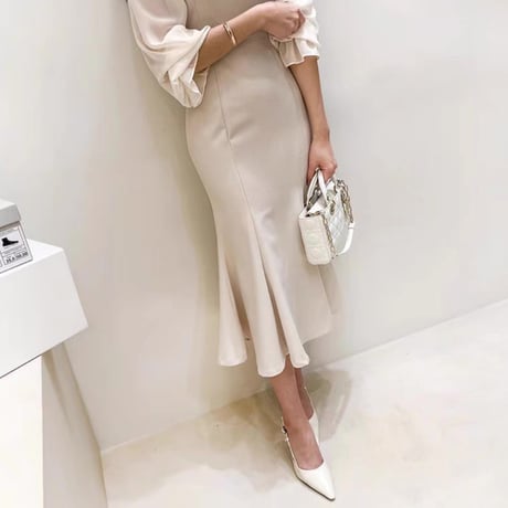 大人シンプルバックリボンワンピ 2色
