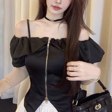 Frill Shoulder Corset Top 3色