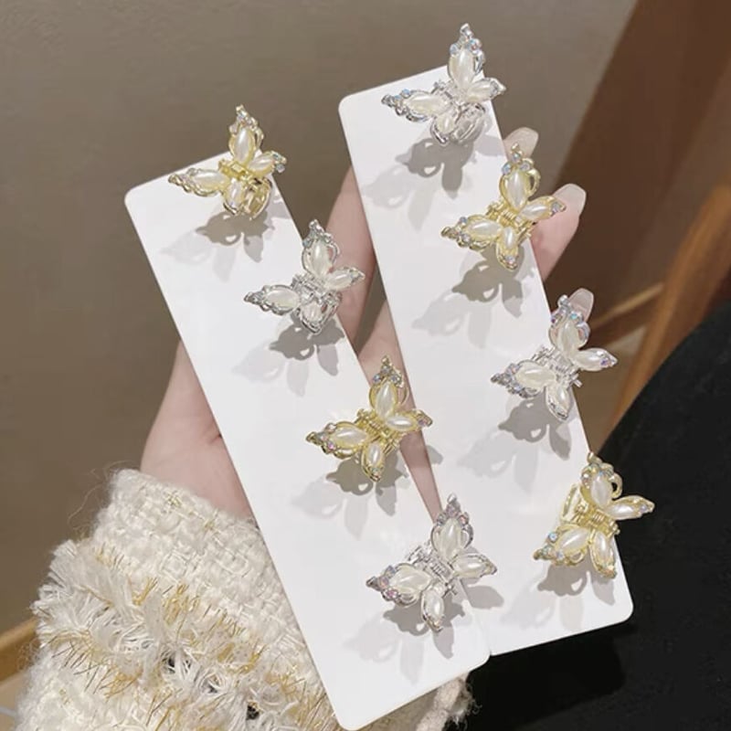 バタフライヘアクリップゴールド＆シルバー4個セット | ecrea