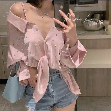 kira kira bijou オフショル tops