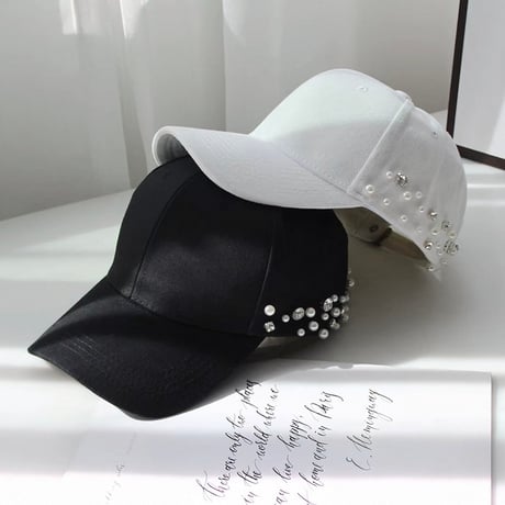 Pearl Detail Baseball Cap 2色