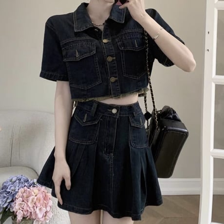 denim 半袖セットアップ