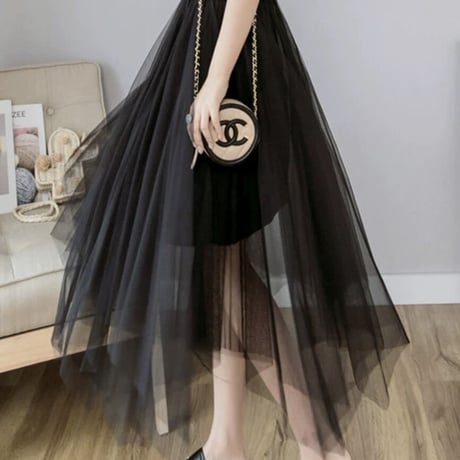 fairy chiffon long skirt 3色