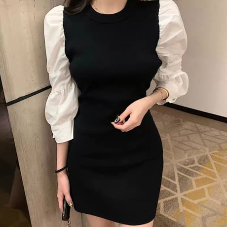 パフスリ black ワンピース