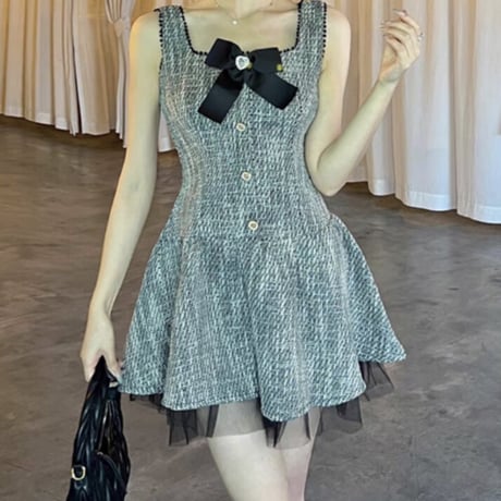 black tweed ribbon op