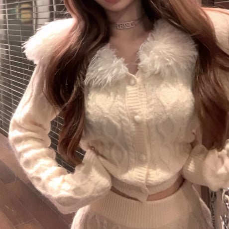 fur casual knit セットアップ 2色