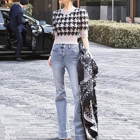 houndstooth pattern tops