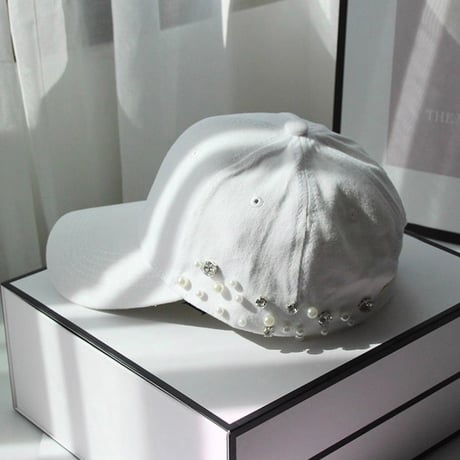 Pearl Detail Baseball Cap 2色