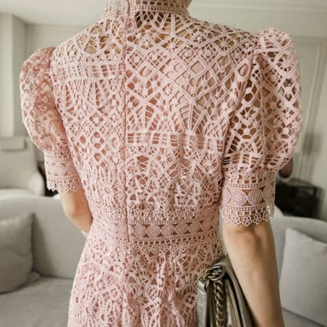 パフスリall lace ワンピ4色