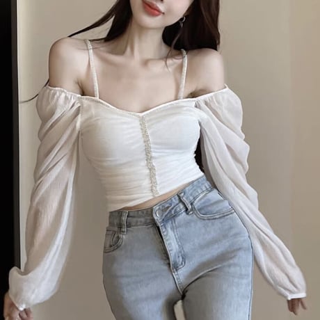 kira kira シアー長袖トップス 3色