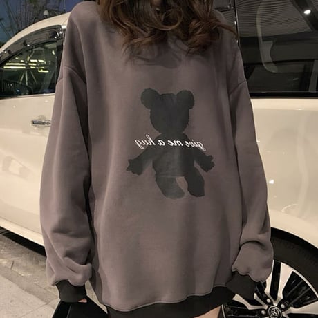 くまちゃんシルエットフードパーカー