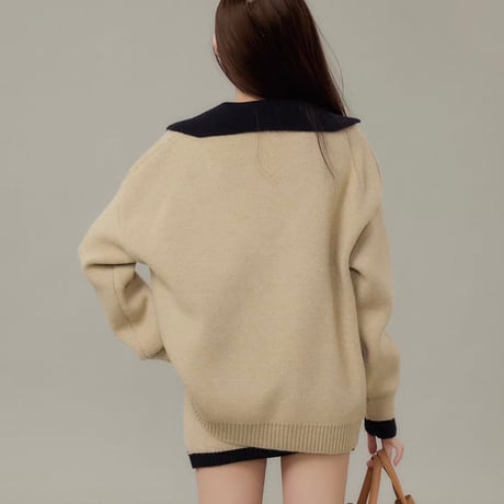 Layered Collar Knit Mini Set Up 3色