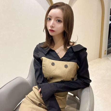 chii様ご着用♡オフショルトレンチデザインワンピ