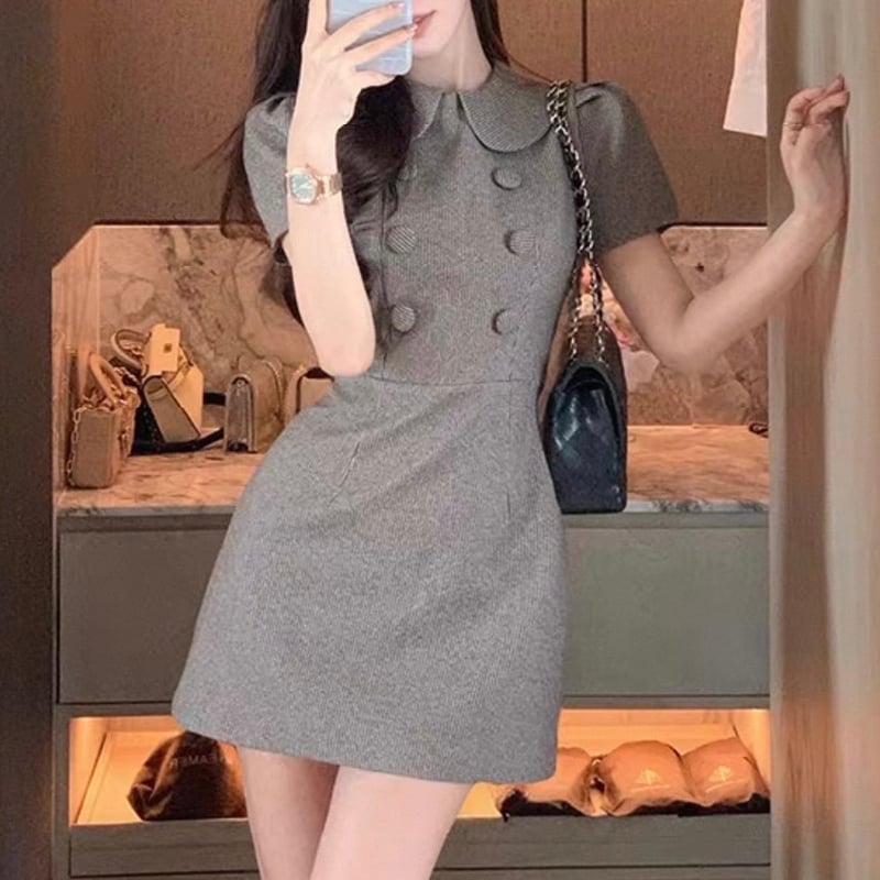 瀬戸りこ様♡Hono様ご着用♡Retro Buttoned Charm Dress | ecrea