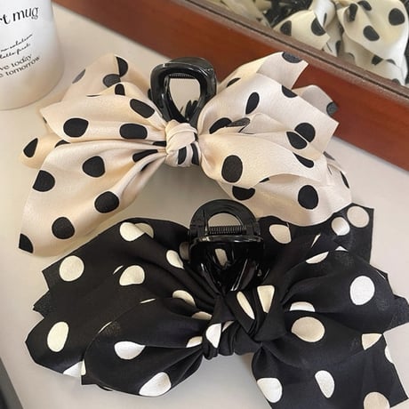 Polka Dot Bow Hair Clip 2色