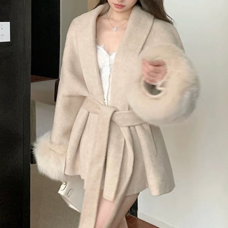 結城里華様ご着用♡袖ボリュームファーコート 2色