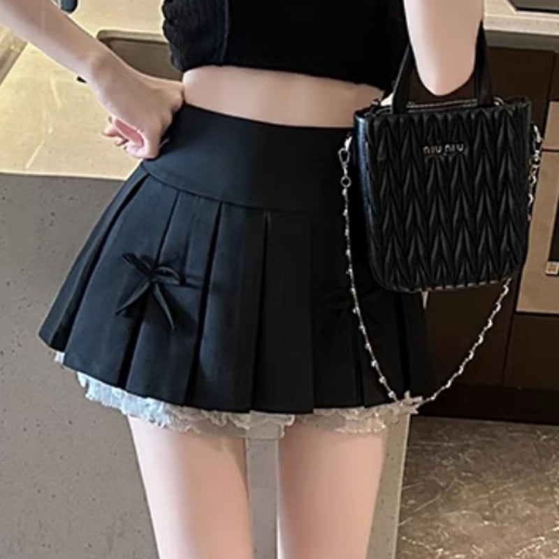 BACCA ダークブルー リボン付きスカート BACCA ダークブルー リボン付きスカート