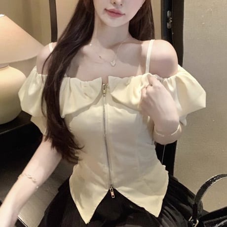 Frill Shoulder Corset Top 3色