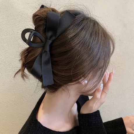 リボンヘアクリップ 2色