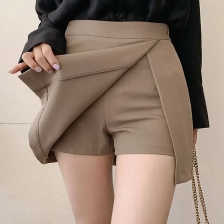 巻きデザインスカート風ショーパン2色