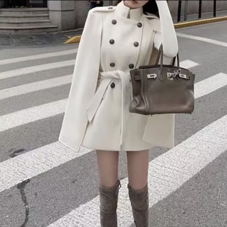 愛咲マリン様ご着用♡ダブルボタンマントコート2色