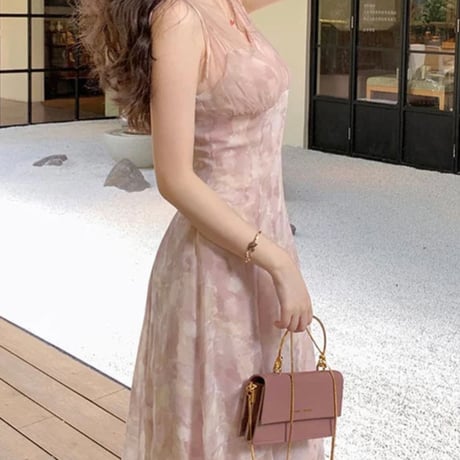 小越しほみ様ご着用♡リボンショルダー sheer ロングワンピ