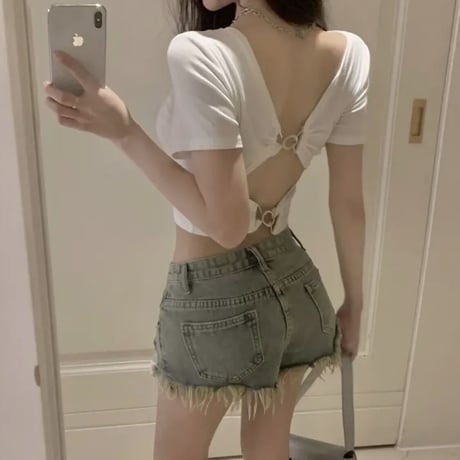 back open style tops 2色