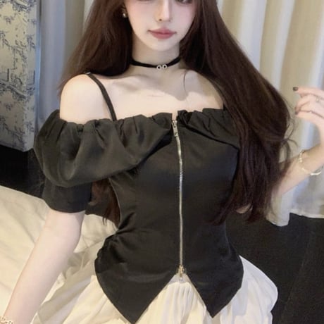 Frill Shoulder Corset Top 3色