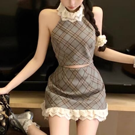 チェック柄セットアップ