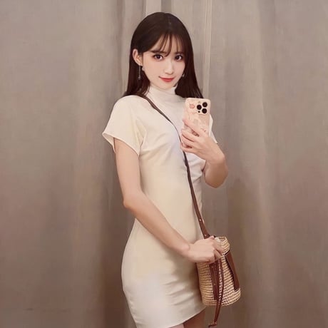 小越しほみ様ご着用♡シンプルホワイト半袖ワンピ