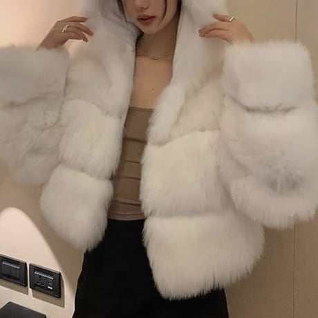 ぴょん様ご着用♡pure hoodie fur coat 2色