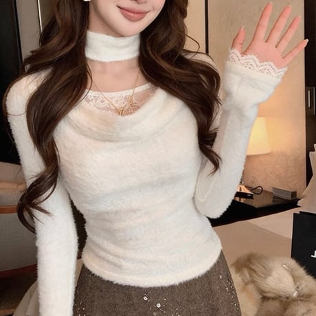 Choker Neck Soft Knit Top