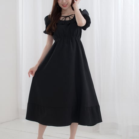 flower jacquard ribbon dress