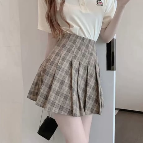 チェック柄プリーツスカート