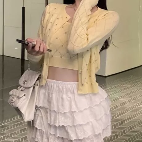 シンディ様ご着用♡kirakira カーデ＋ミニキャミset 4色