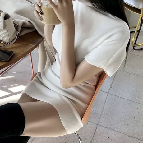 小越しほみ様ご着用♡シンプルホワイト半袖ワンピ