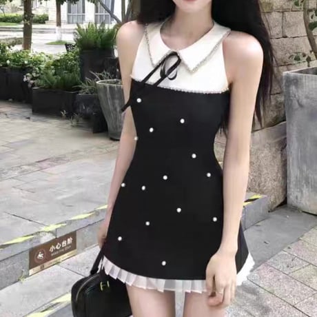 Pearl Collar Chic Onepiece