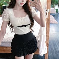Lace Ribbon Frill Set