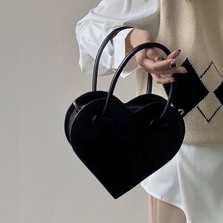 ハート型フェイクレザーbag