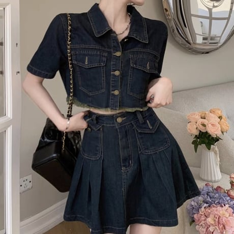 denim 半袖セットアップ