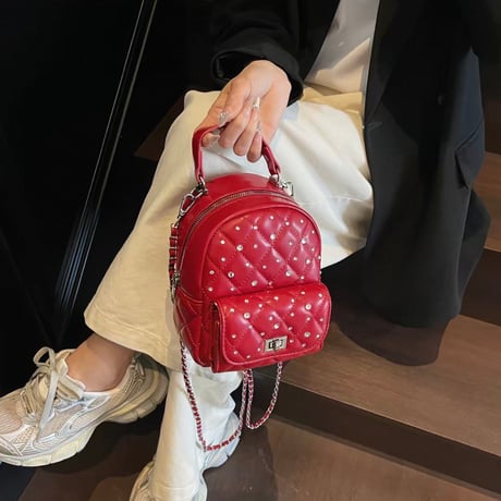 Bijou Quilted Mini Backpack 5色