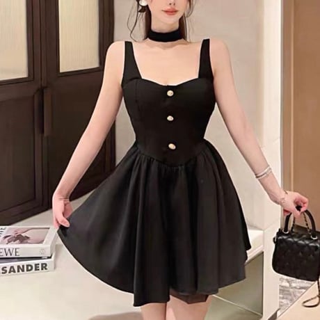 black tulle flare op