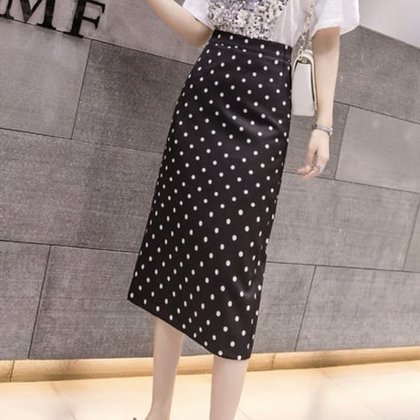 ドットロングスカート 2色