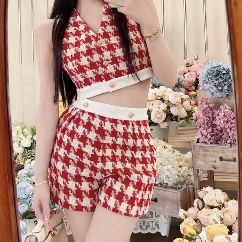 RED 千鳥柄セットアップ | ecrea