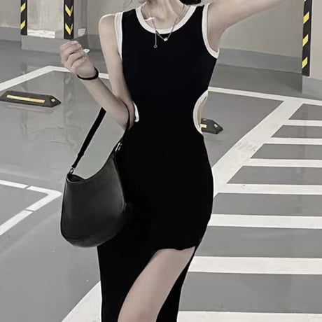 sporty slit long op 2色