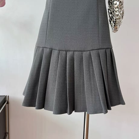 ワントーンリボンプリーツワンピ 2色