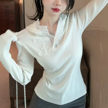 lace フーディートップス 2色