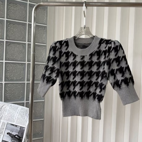houndstooth pattern tops