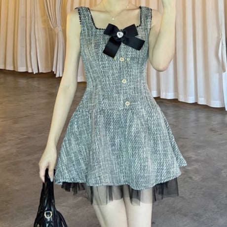 black tweed ribbon op