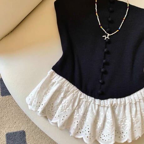 Classic Frill Tube Top 2色